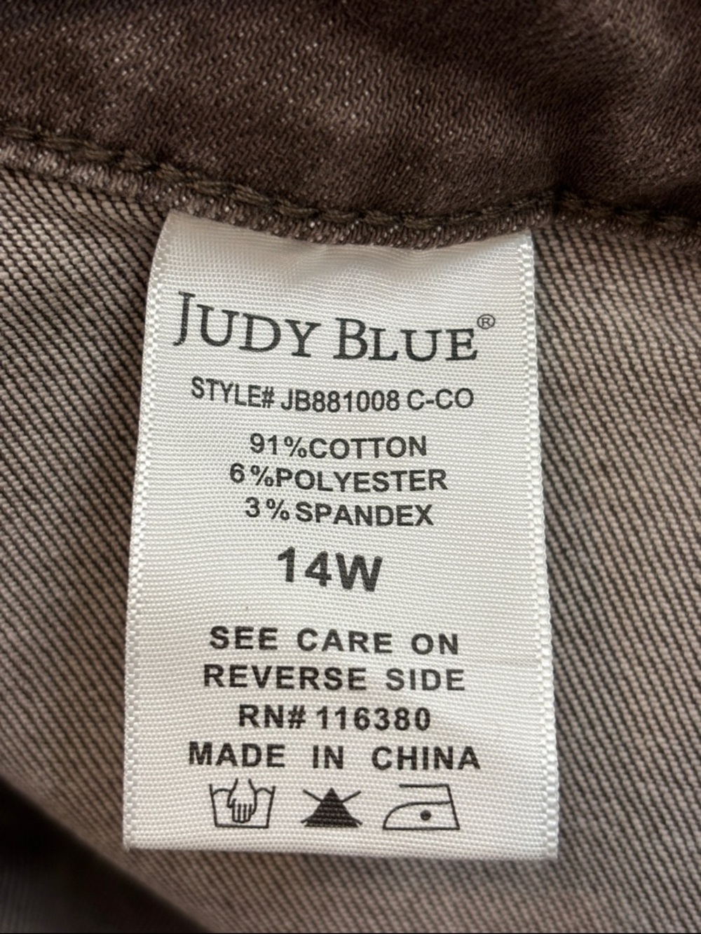 Judy Blue Brown Retro Wide Leg Jeans Size 14W - Picture 14 of 15